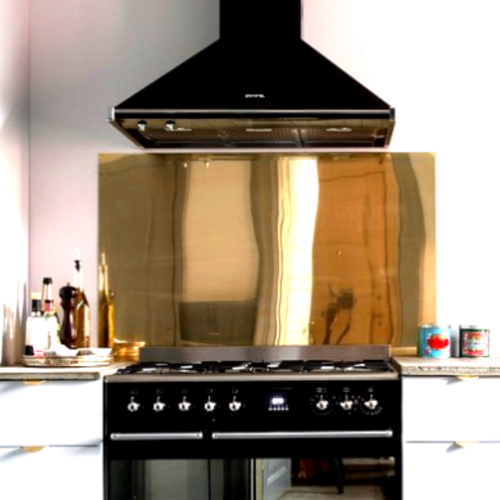 Polished Brass Cooker Splashback 400mm x 1000mm
