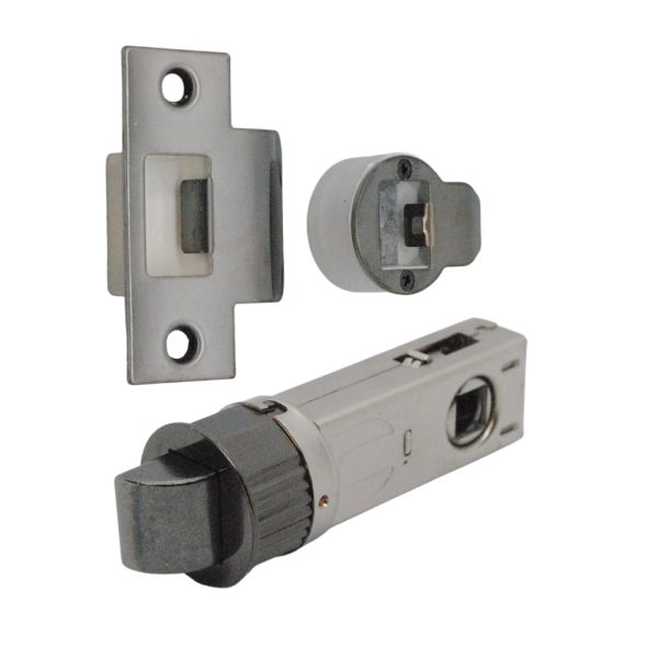 Quick Latch - Round Passage Latch 71mm (57mm Backset) Black Nickel