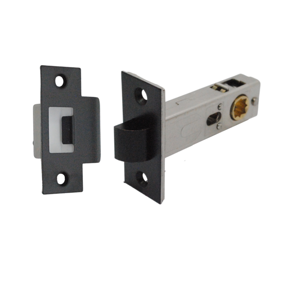 Premium Rectangular Passage Tubular Latch 71mm (57mm Backset) Matt Black