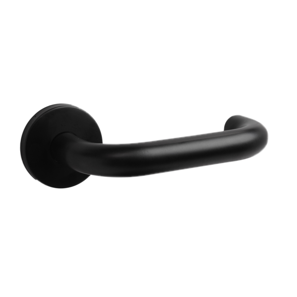 Runda Lever on Rose Matt Black