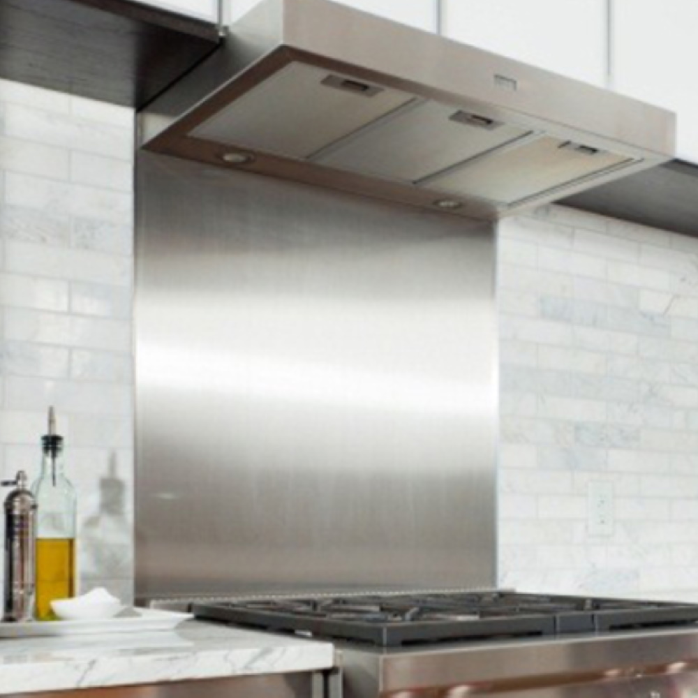 Satin Aluminium Cooker Splashback 300mm x 500mm