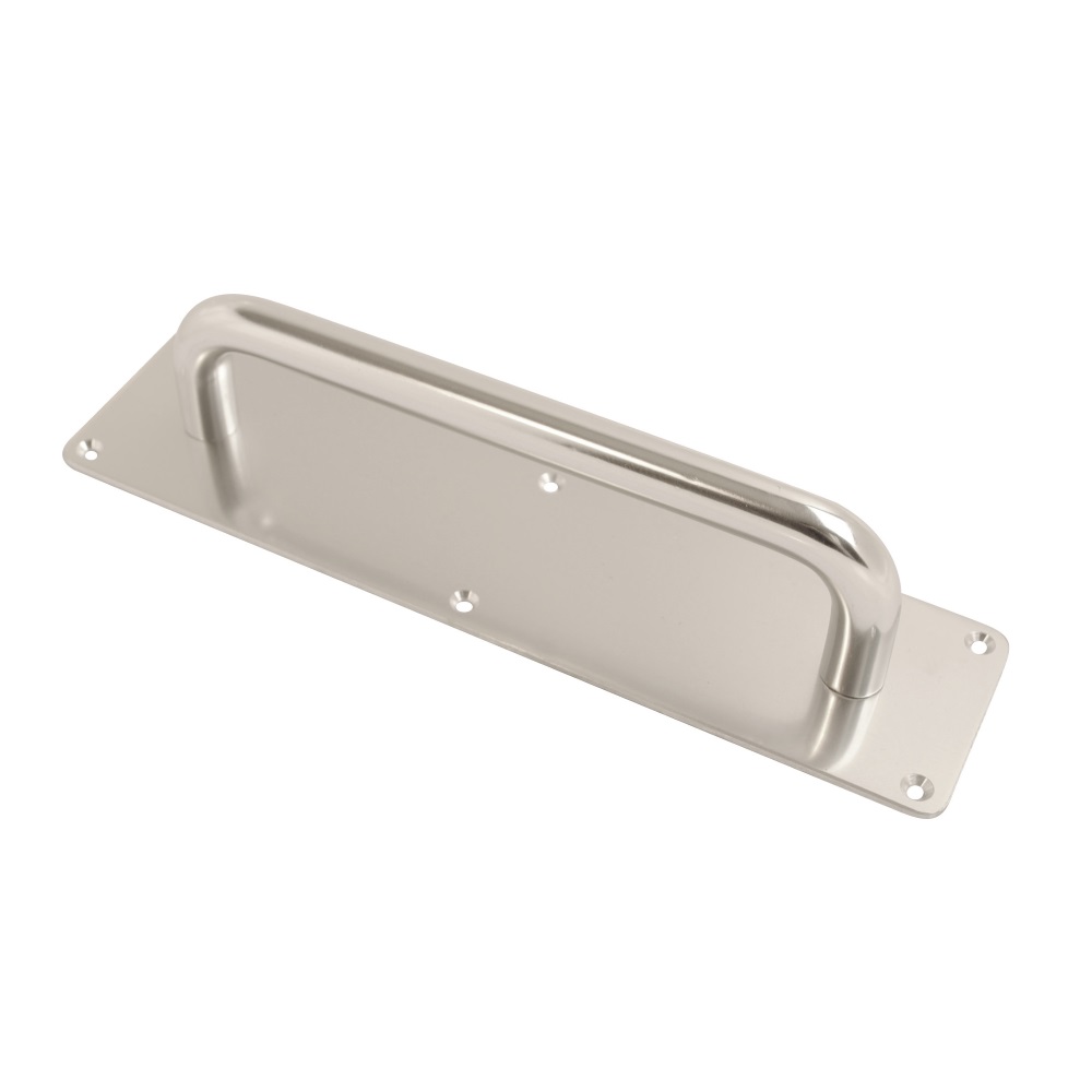 Vibe 22mm Pull Handle on Plate Plain 300x22mm (375x75mm Plate) on Polished Anodised Aluminium for Internal Doors