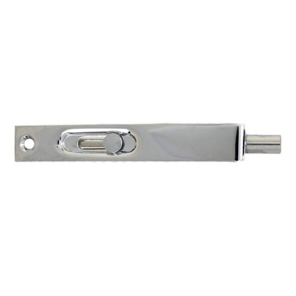 Slide Flush Bolt 100mm Polished Chrome Plated