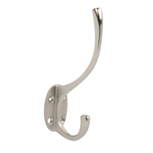 Hat & Coat Hook Satin Chrome 125mm (Retail Pack of 1)