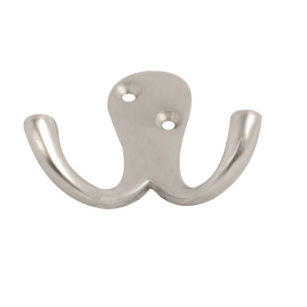 Double Robe Hook Satin Chrome 65mm (Retail Pack of 1)