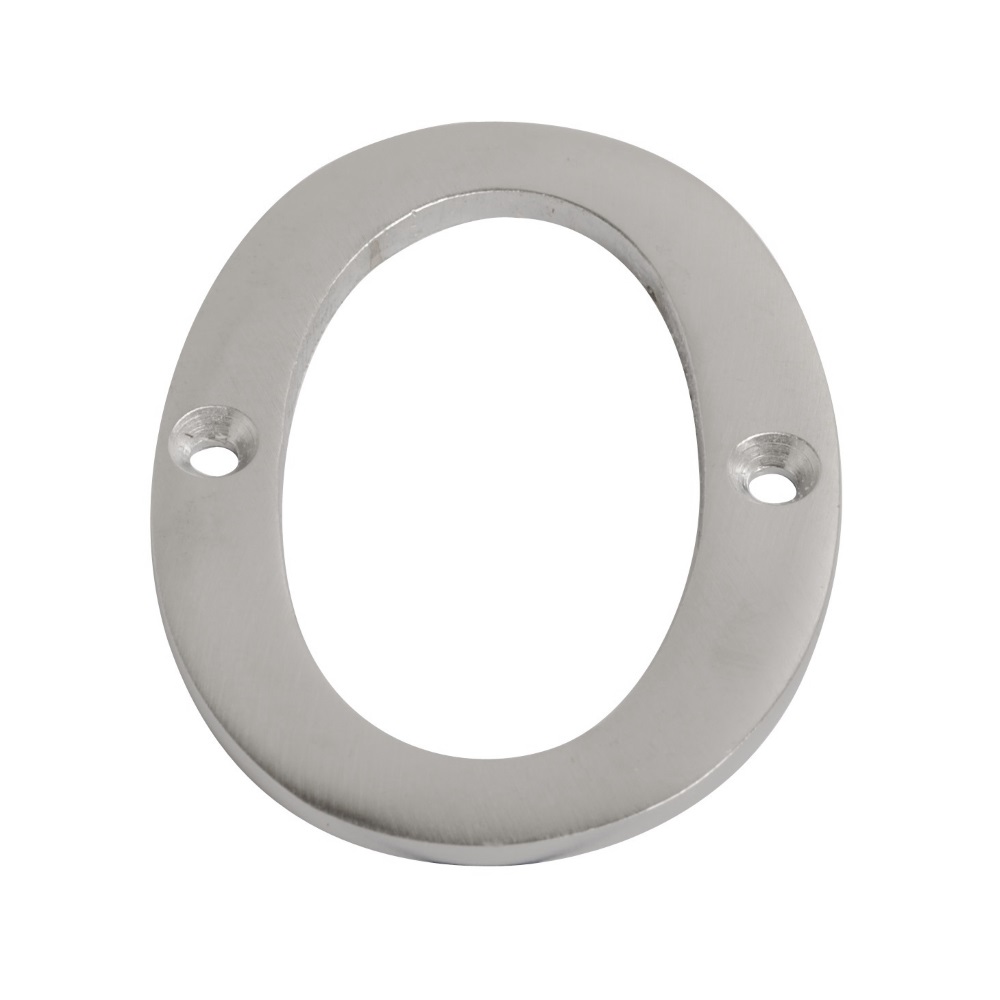 Numeral Figure 0 Satin Chrome 75mm (Retail Pack of 1)