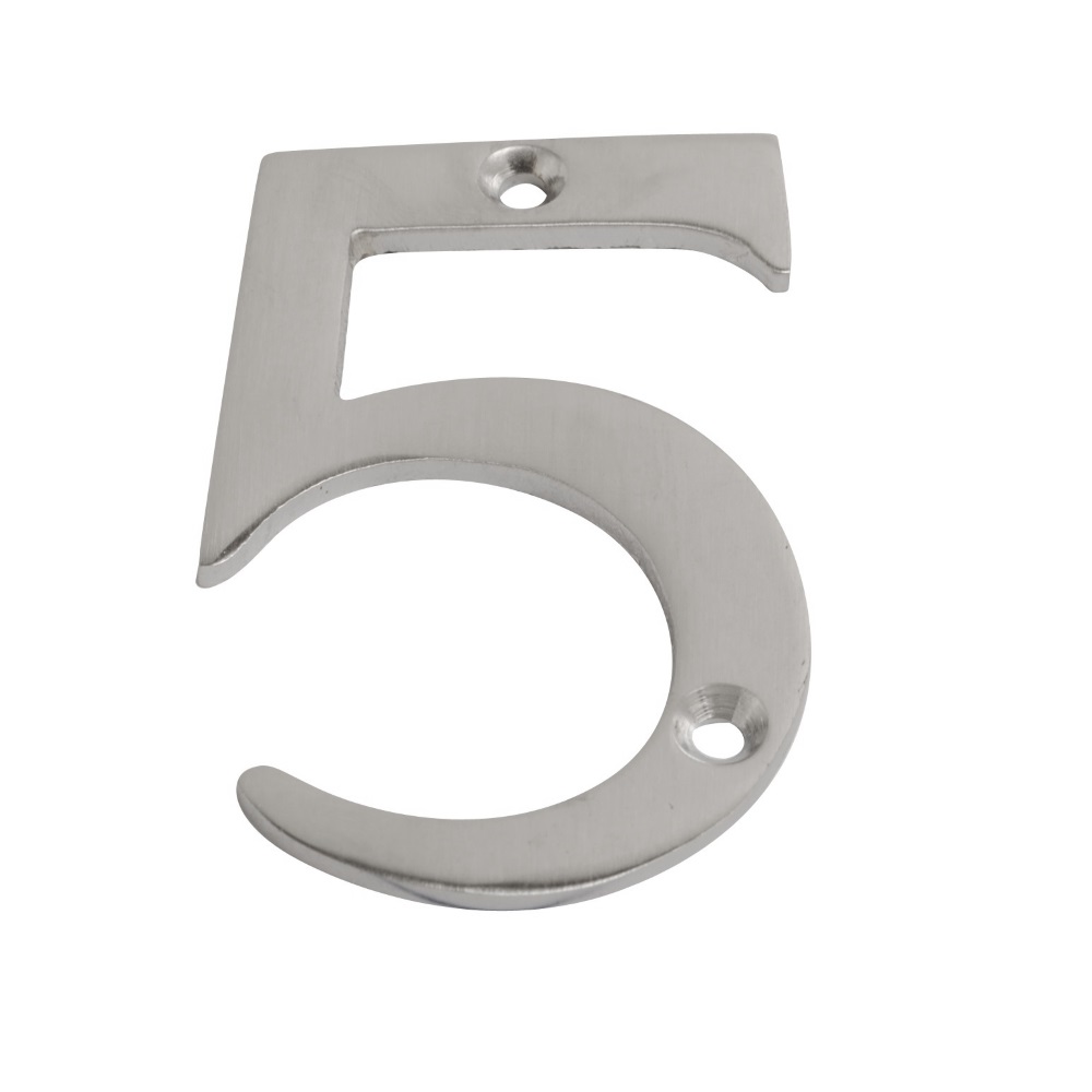 Numeral Figure 5 Satin Chrome 75mm (Retail Pack of 1)
