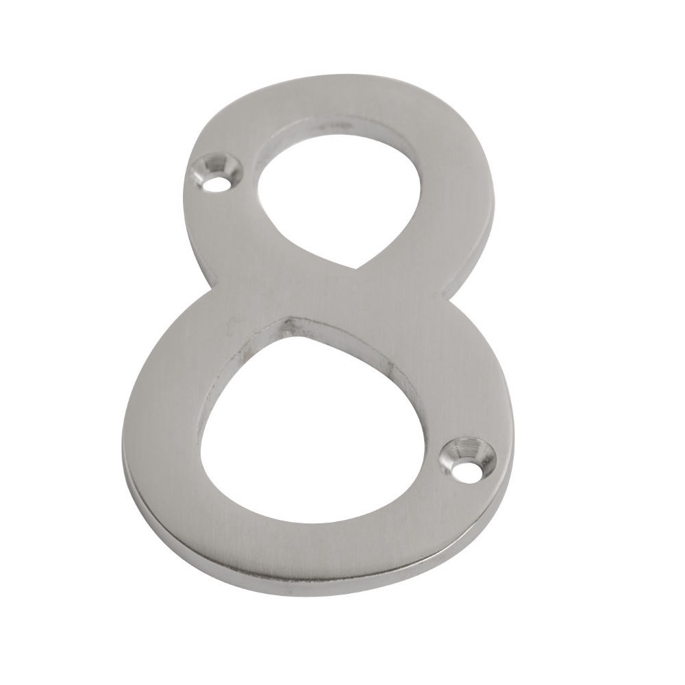 Numeral Figure 8 Satin Chrome 75mm (Retail Pack of 1)