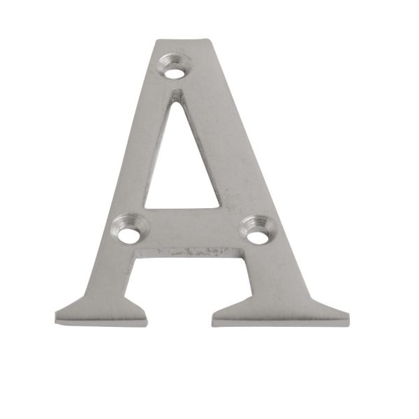 Letter A Satin Chrome 75mm