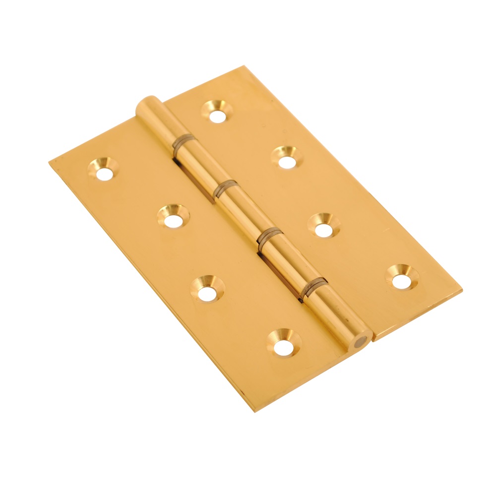 Brass Hinge DSW Polished Brass 102x67x2.2mm + EB Screws
