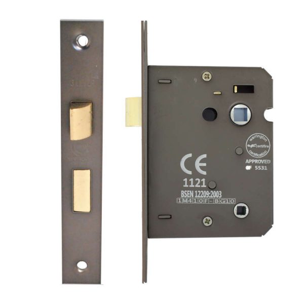 Bathroom Lock 75mm CE/UKCA Rated Antique Brass