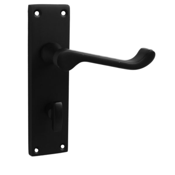 Victorian Scroll Lever Bathroom Matt Black
