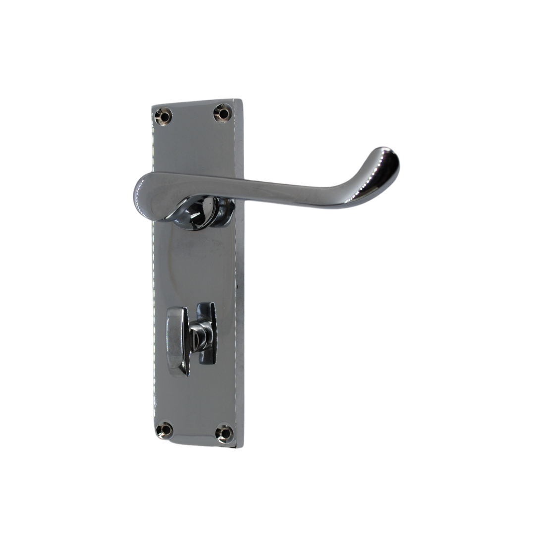 Victorian Premium Scroll Lever Lock Chrome Bathroom