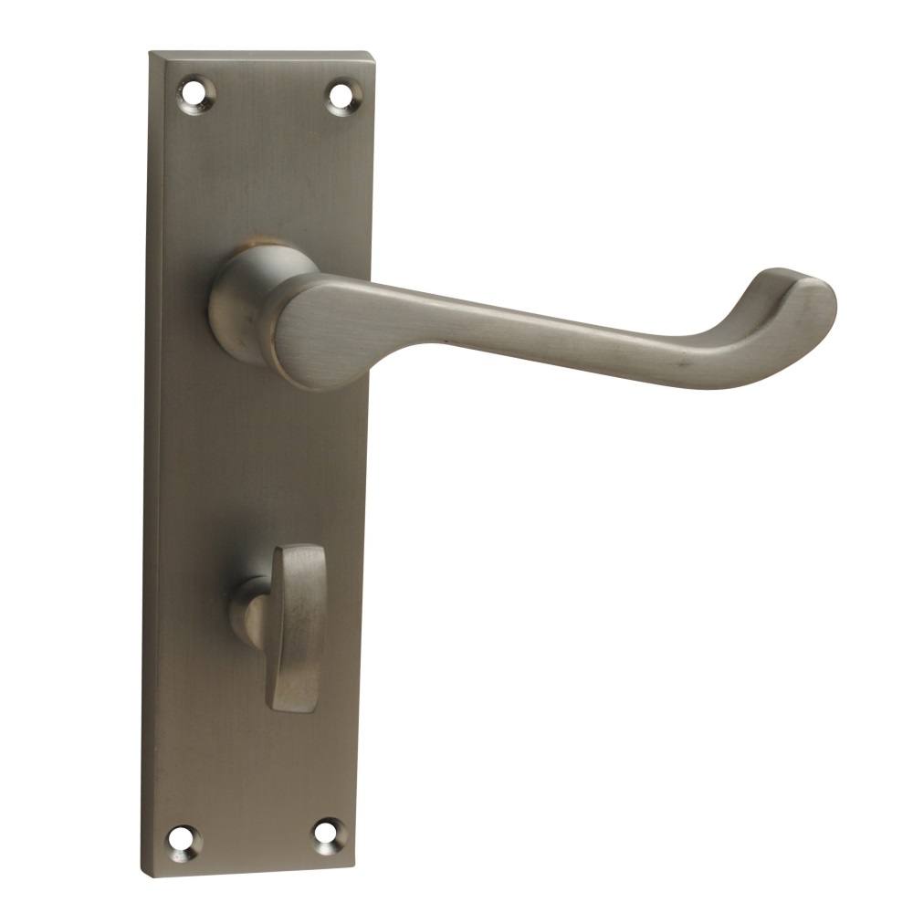 Victorian Premium Lever Lock Satin Chrome Bathroom (Retail Pack of 1)