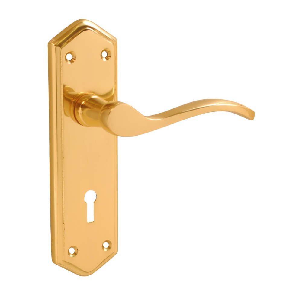 Turin Lever Lock Brass Bathroom