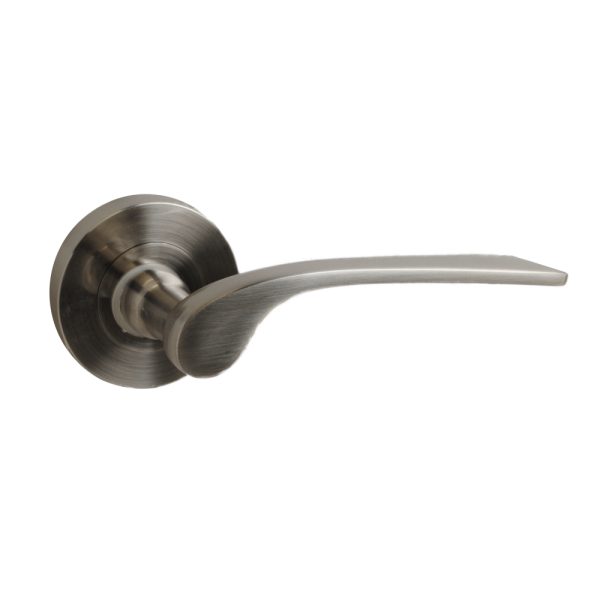 Leon Lever on Rose Satin Nickel