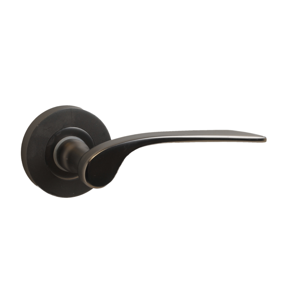 Leon Lever on Rose Gun Metal/Matt Black Nickel