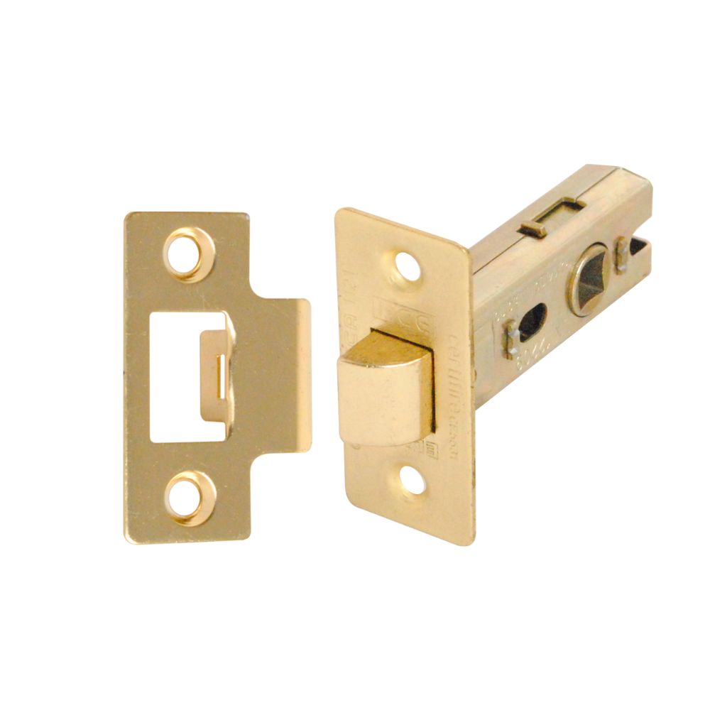 Tubular Latch (Bolt Through) 63mm CE/UKCA Rated Electro Brass