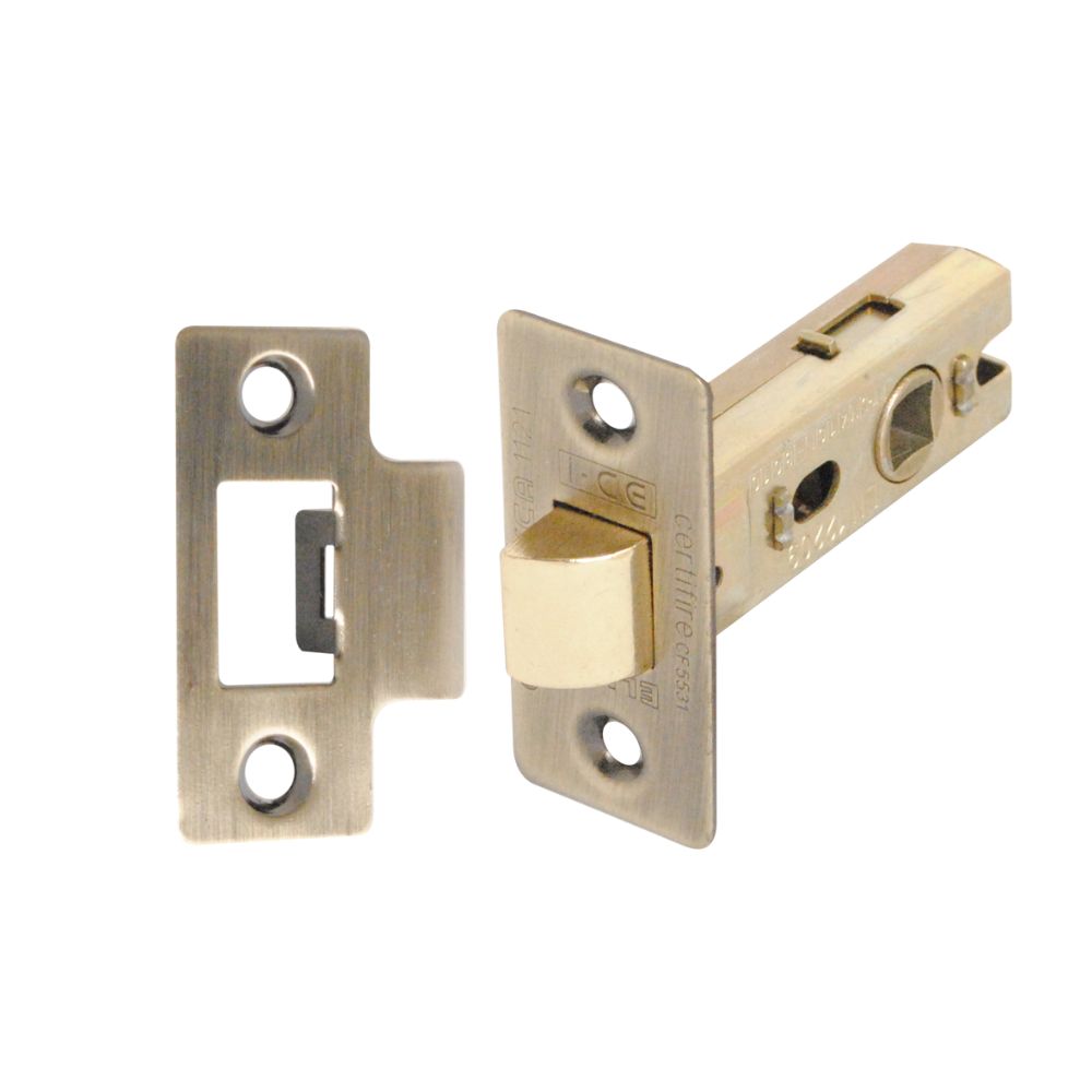 Tubular Latch (Bolt Through) 63mm CE/UKCA Rated Antique Brass