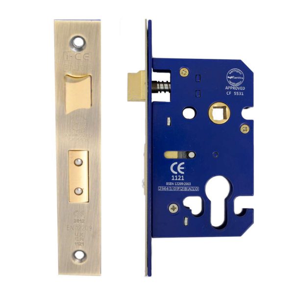 Euro Sash Lock Case 63mm CE/UKCA Rated Antique Brass