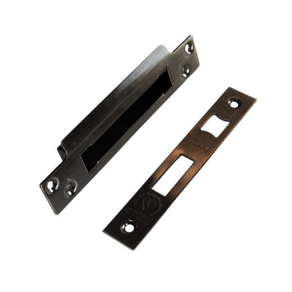 R-MOR Antique Brass Conversion Plate & Keep Box for Sash Lock
