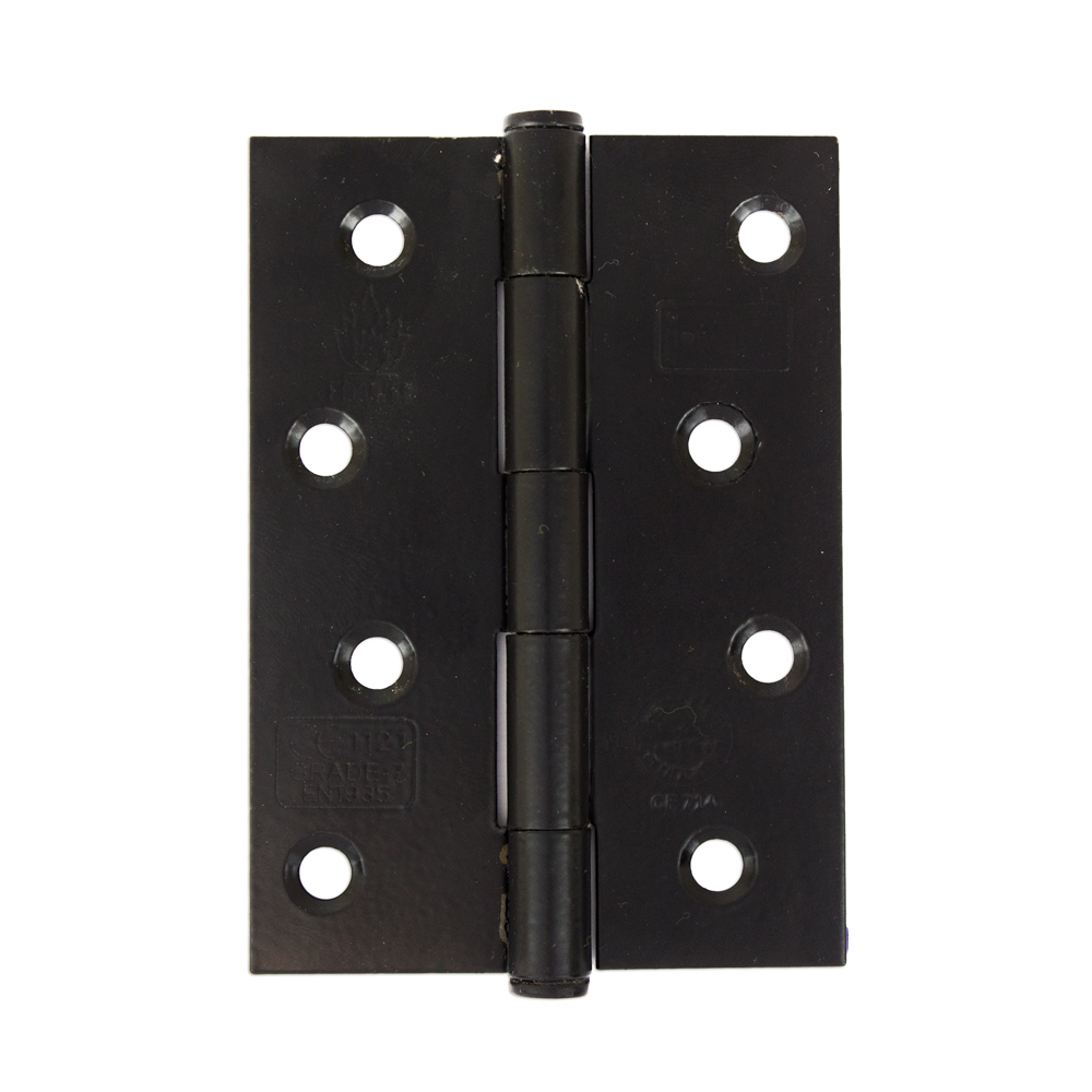 Button Tip Butt Hinge 100mm CE/UKCA Rated Black