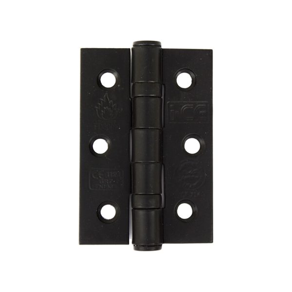 Stainless Steel Ball Bearing Hinge 76mm CE/UKCA7 Rated Black