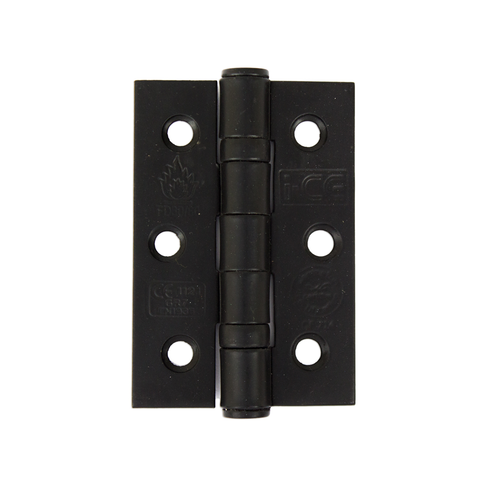 Stainless Steel Ball Bearing Hinge 76mm CE/UKCA7 Rated Black
