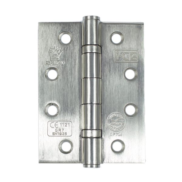 Mild Steel Ball Bearing Hinge 100mm UKCA11 Rated Satin Nickel Plated