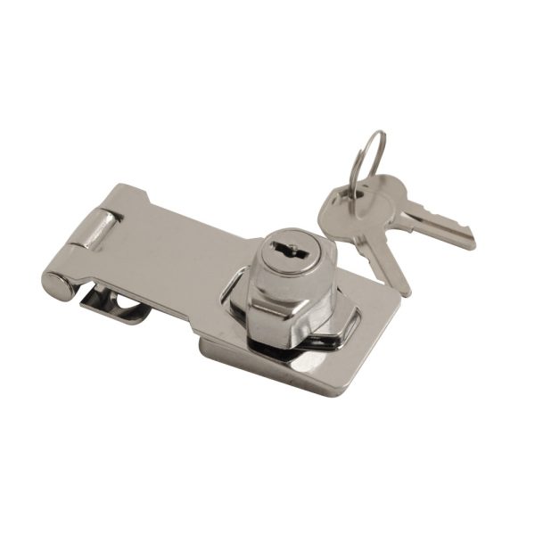 Locking Hasp & Staple Chrome 115mm (Retail Pack of 1)
