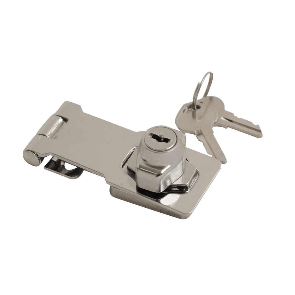Locking Hasp & Staple Chrome 75mm (Retail Pack of 1)