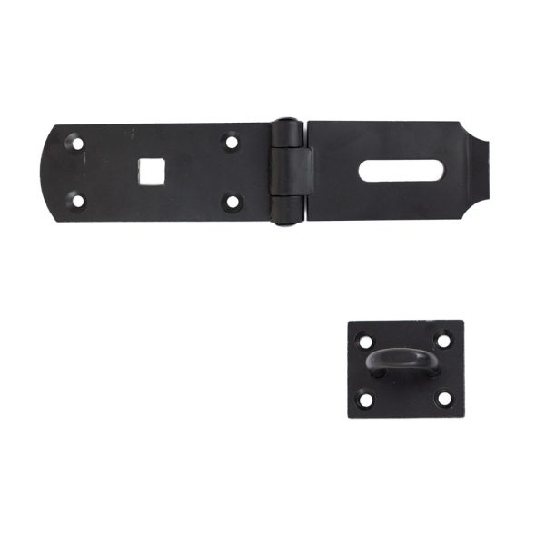 Safety Hasp & Staple Medium Black 200mm