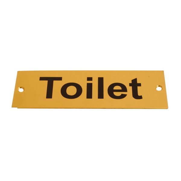 Sign Screen Printed Toilet Brass