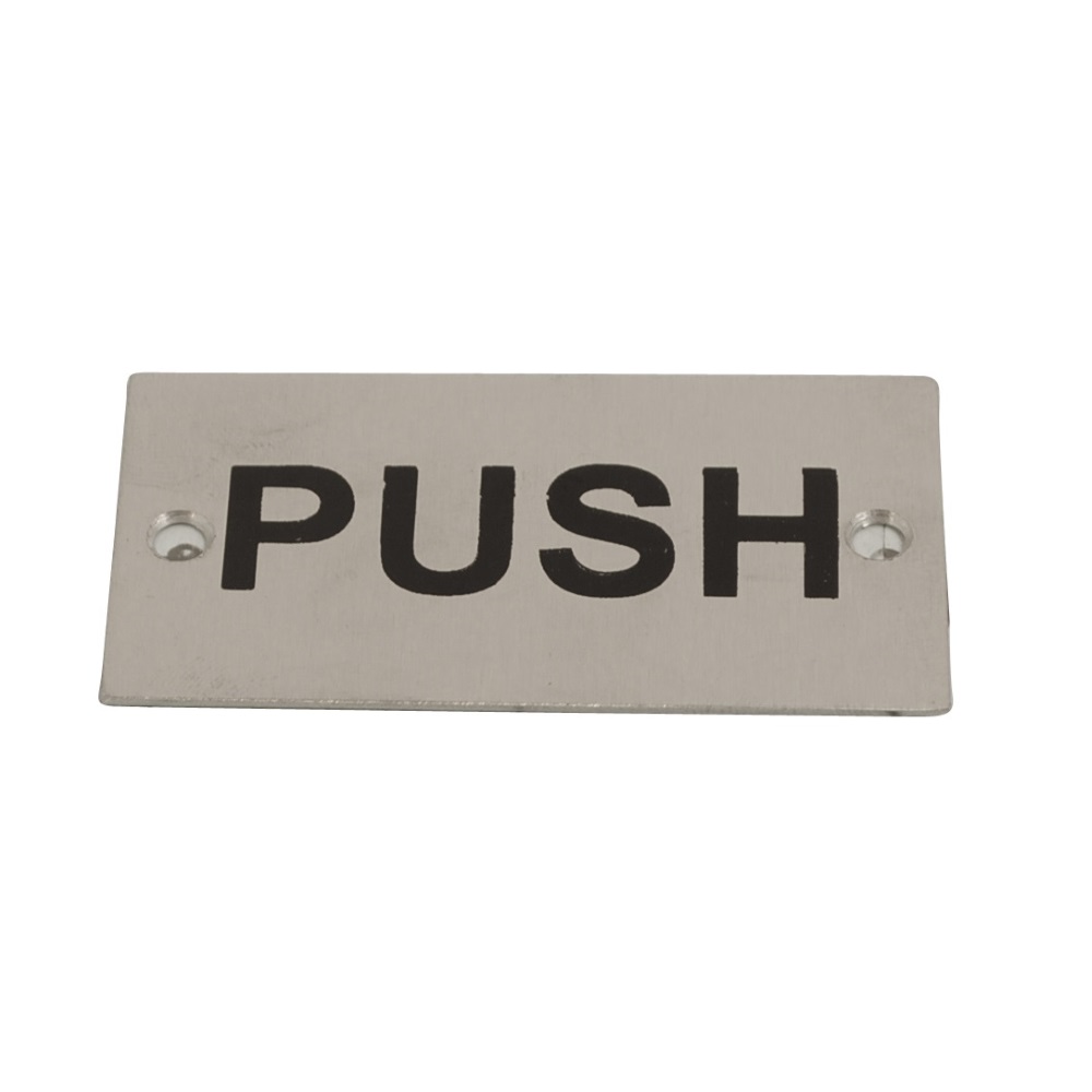 Sign Screen Printed Push SSS 75x40mm