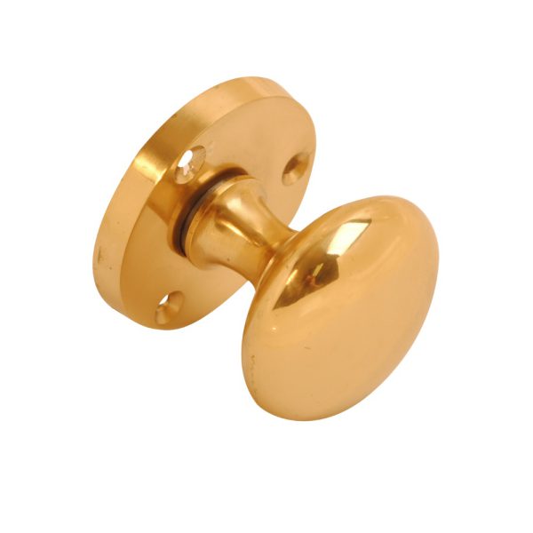 Victorian Mortice Knob Polished Brass 53mm (Retail Pack of 1)