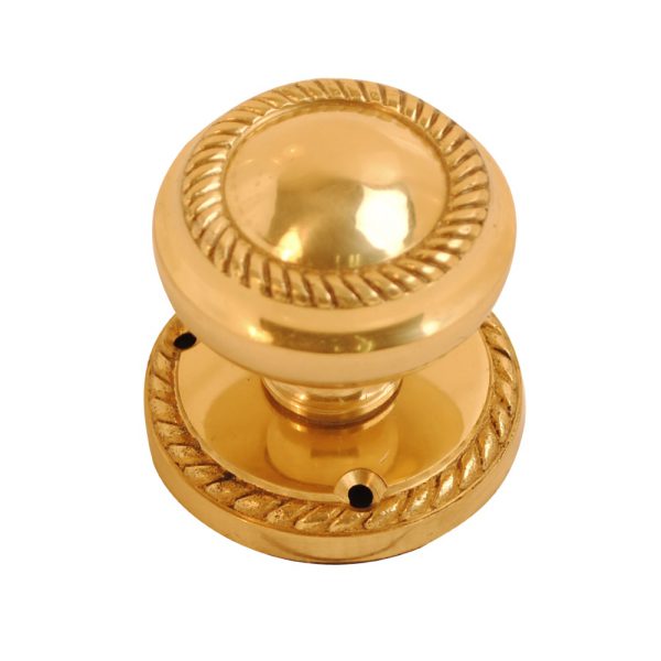 Georgian Mortice Knob Polished Brass 53mm (Retail Pack of 1)