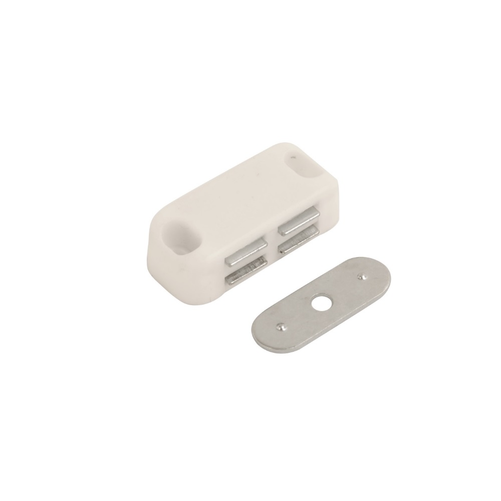 Magnetic Catch Single White  (Retail Pack of 2)