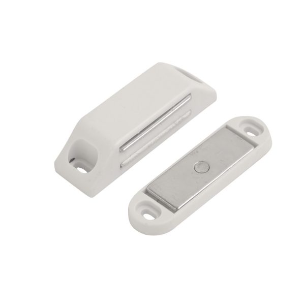 Magnetic Catch H/Duty Large White 60mm