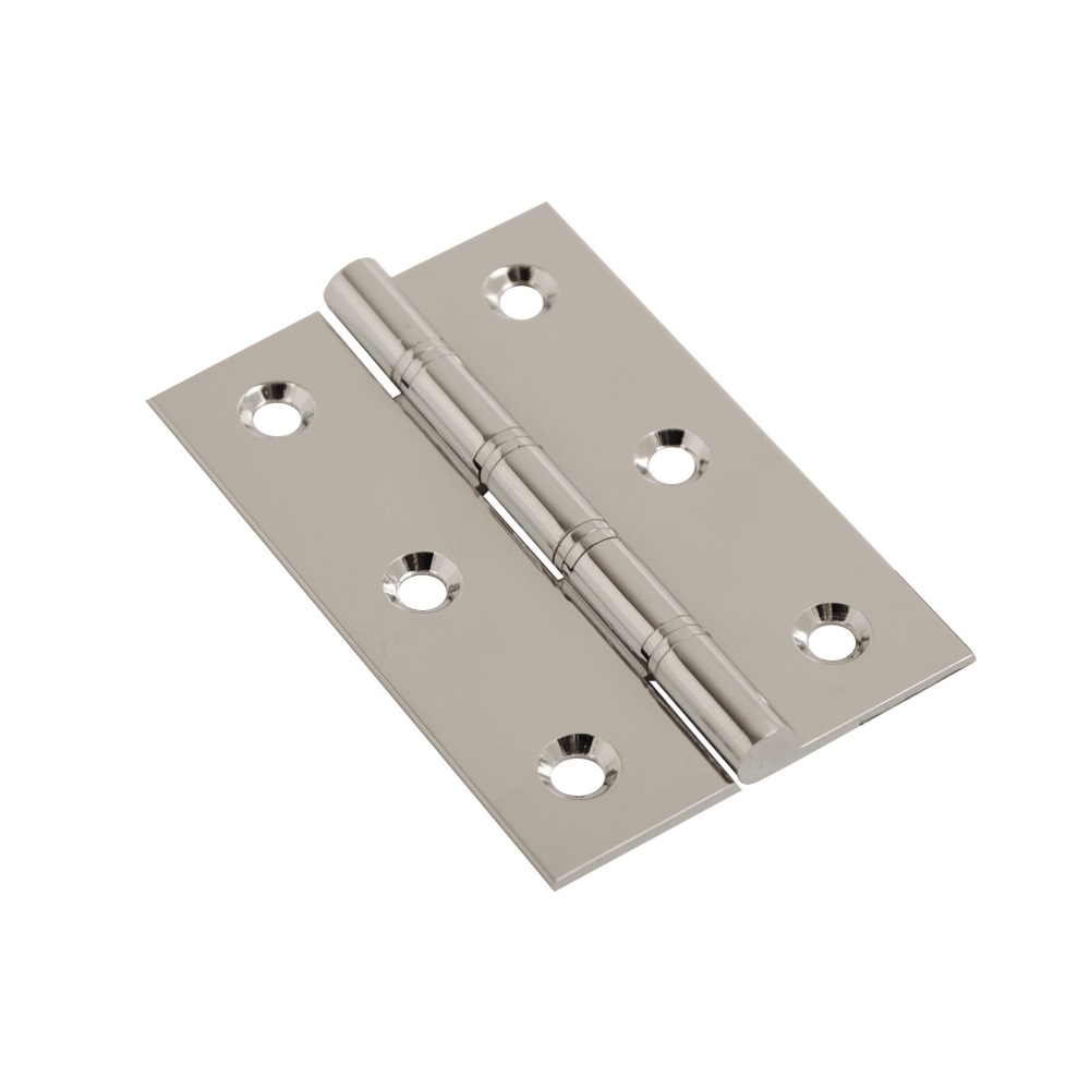 Brass Hinge PBW Chrome with Screws 76x51x2.0mm (Retail Pack of 1)