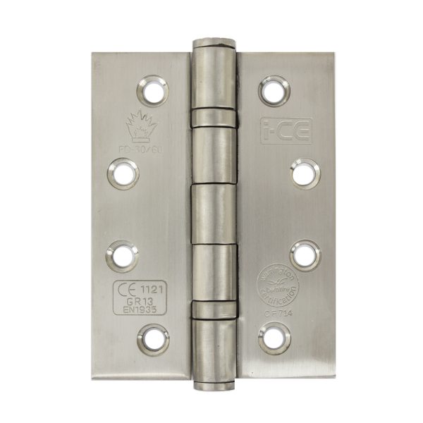 Stainless Steel Ball Bearing Hinge 100mm CE/UKCA13 Rated Satin