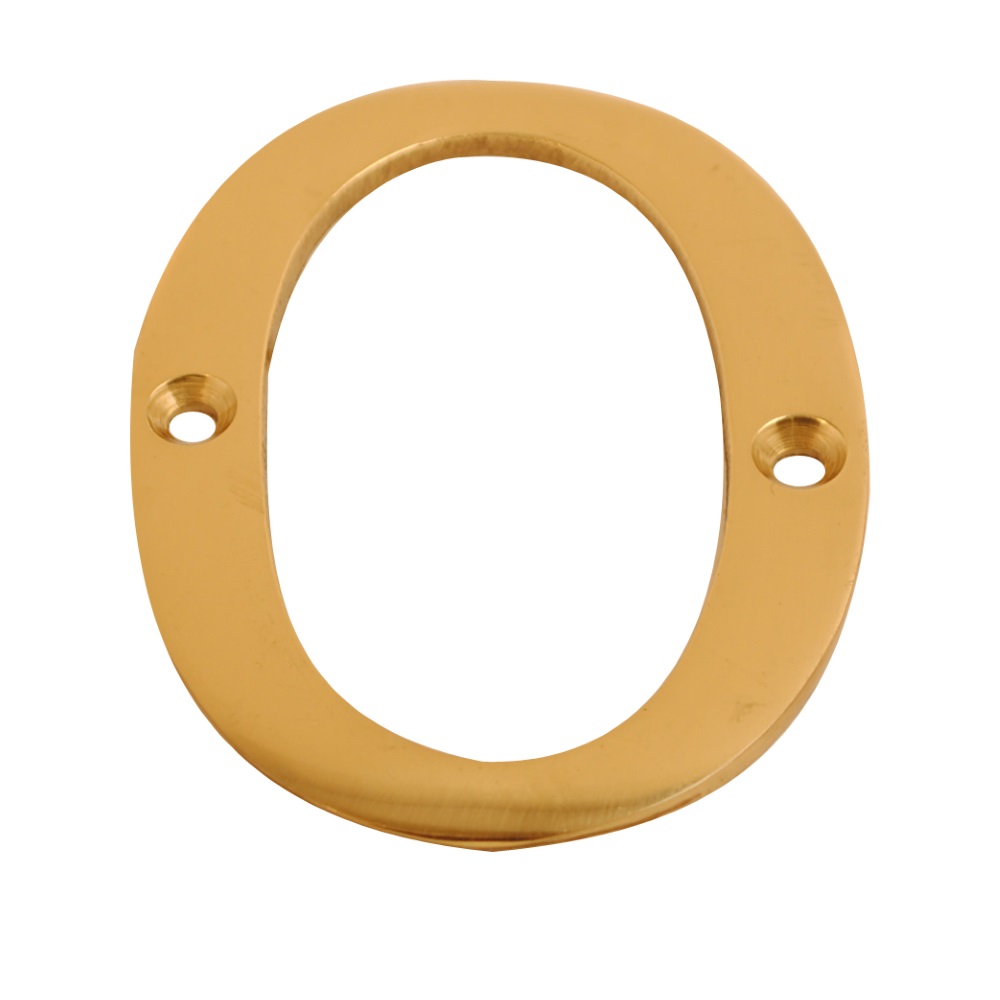 Numeral Figure 0 Brass 75mm (Retail Pack of 1)