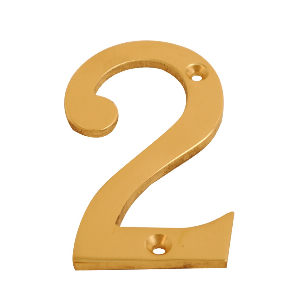 Numeral Figure 2 Brass 75mm (Retail Pack of 1)