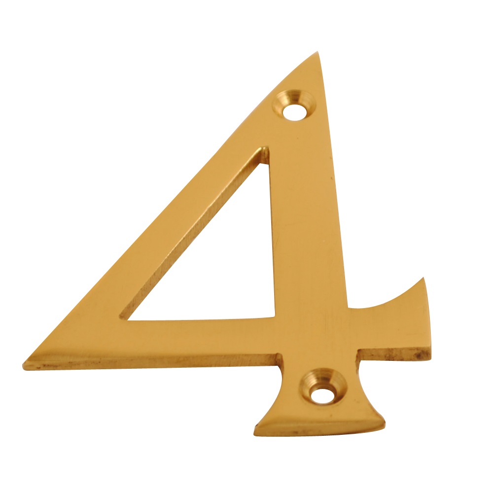 Numeral Figure 4 Brass 75mm (Retail Pack of 1)