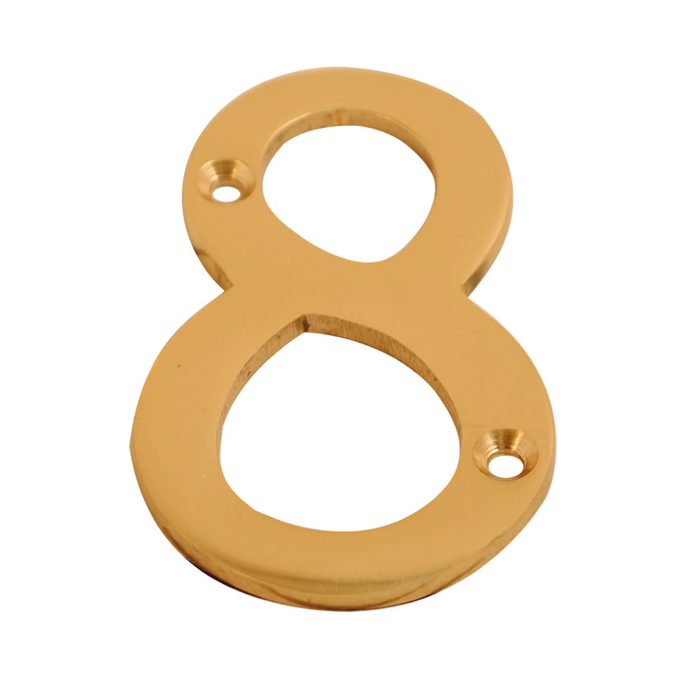 Numeral Figure 8 Brass 75mm (Retail Pack of 1)