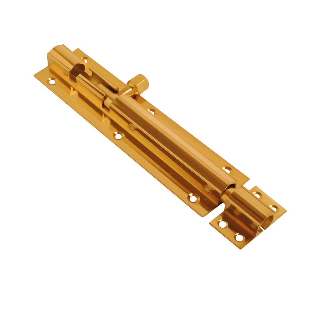 38mm Barrel Bolt Straight Brass 250mm x 38mm