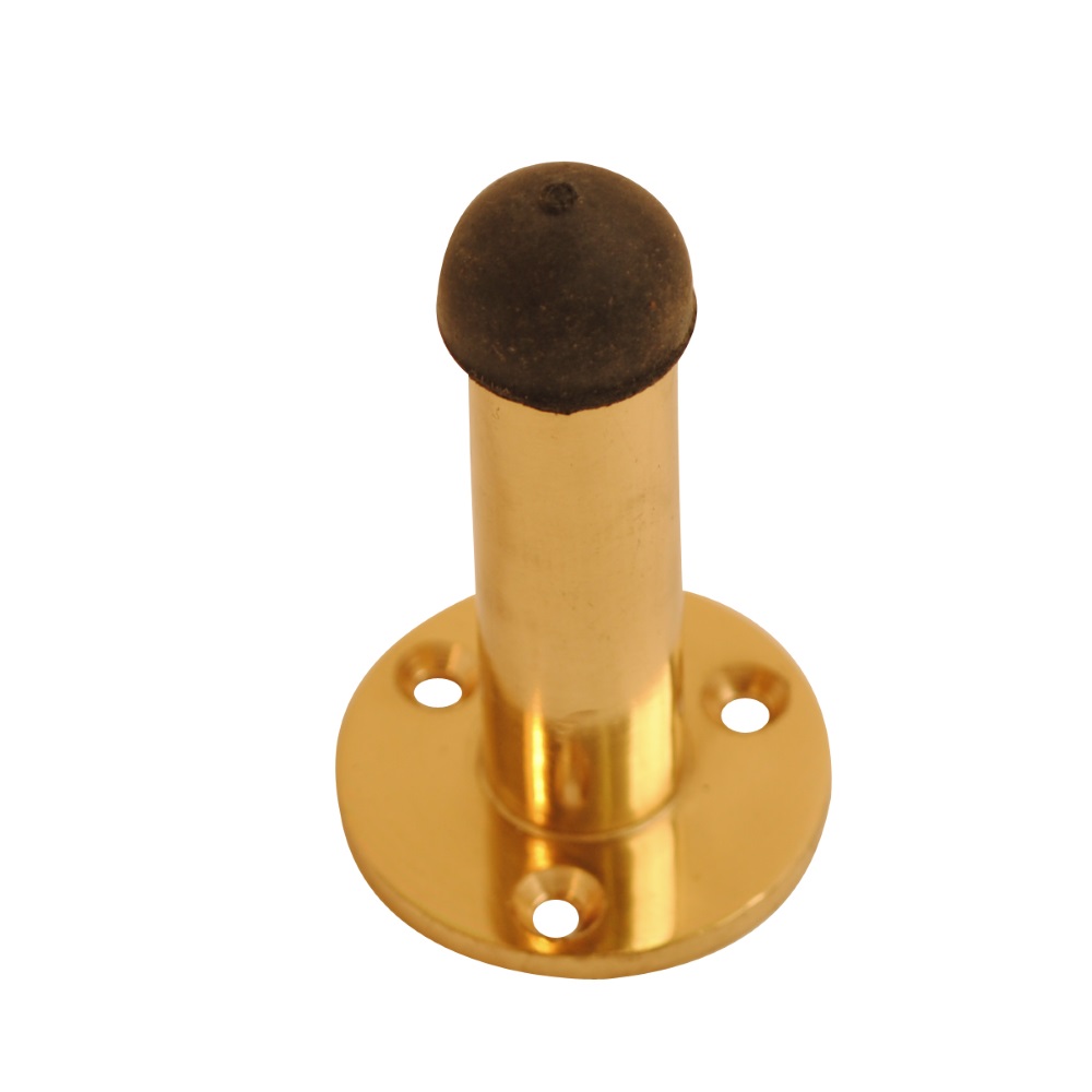 Projection Door Stop Brass 75mm