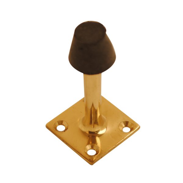 Projection Square Door Stop Brass 63mm