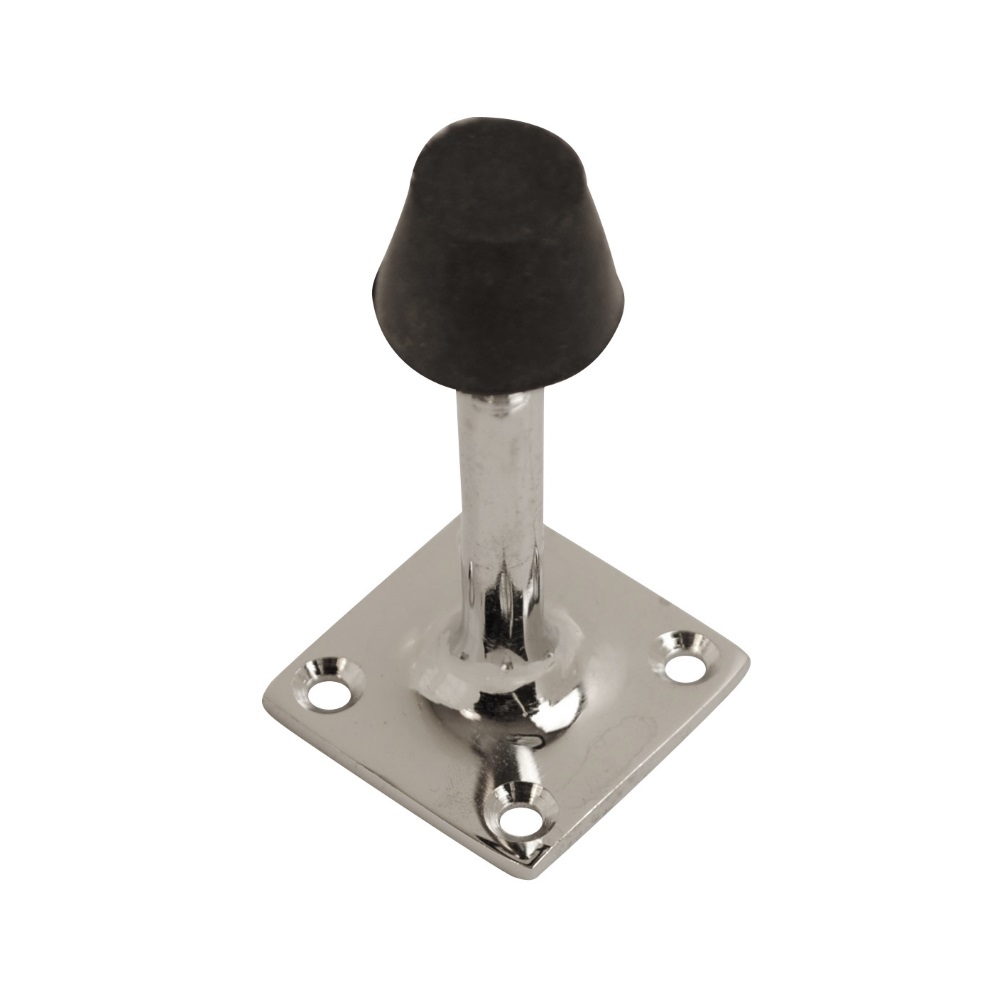 Projection Square Door Stop Chrome 63mm