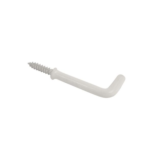 Shouldered Square Hook White PVC
