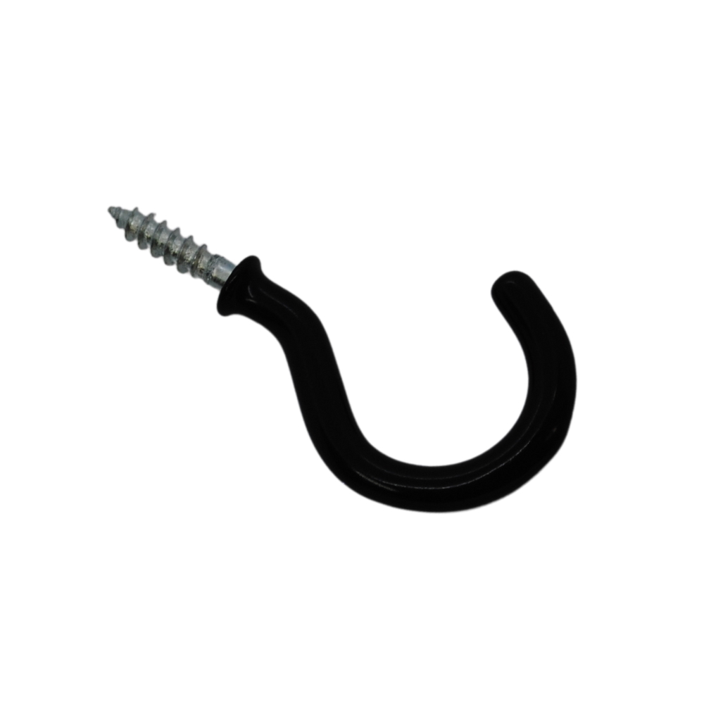 Shouldered Cup Hook Black PVC 19mm
